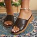 2026 New Summer Women's Solid Color Breathable Casual Open-toe Slippers Outdoor Non-slip Slope Heel Thick-soled Beach Slippers_vogvips.com