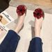 2022 Fashion Summer Breathable Sweet Beach Shoes Waterproof Transparent Plastic Crystal Cornus Flowers Jelly Sandals For_vogvips.com