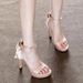 Women's Summer 2026 New Waterproof Platform Sandals With Thin Heels, Elegant High-Grade Satin Bow Strap Ultra High Heels_vogvips.com