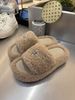 High Quality! 25 Autumn Winter New SMFK Cross Flower Thick Sole Furry Outdoor Height Increasing Casual One-Strap Women's_vogvips.com