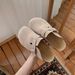 Cowhide Version Lazy Style Genuine Leather Round Toed Buckle Versatile Lazy Half Slip Shoes For Women_vogvips.com