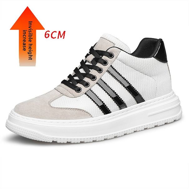 Invisible Inner Height Increase Hollow Men's Shoes Men's Small White Board Shoes Men's Casual Leather Shoes_vogvips.com