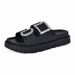 Women's Plus Size Platform Slippers With Rhinestone Side Buckles, Perfect For Outdoor Wear._vogvips.com