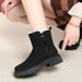 Soft Soled Leather Shoes, Thick Heels, Short Boots, Cotton Shoes With Plush Insulation, Women's Snow Boots_vogvips.com