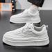 Men's 2025 Spring New Casual Leather Surface White Men's Lightweight Thick Soled Sports Board Outdoor Trendy Shoes_vogvips.com