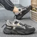Men Clunky New Mesh Breathable Sneakers Trend Versatile Inner Heightened Athleisure Running Shoes Black Free Shipping_vogvips.com