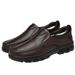Leather Shoes Dad Shoes Rubber Non-slip Thick-soled Men's Casual Layer Foot Shoes_vogvips.com