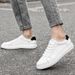 Little White Shoes Men's Cowhide Shoes Flat-soled Lace-up Soft Cowhide Casual Sports Shoes Men's Simple Low-top Board Shoes Men_vogvips.com