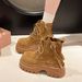 Super Popular Melad Martin For Women 2025 Autumn New Thick-Soled Height-Increasing Versatile Yellow Lace-Up Short Boots_vogvips.com
