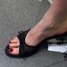 Black Mesh Sandals Women's Summer New Bow Sexy Beautiful Stiletto Round Toe High Heel Slippers_vogvips.com