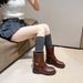 Cowhide Version ~ Cai Wenjing Same Style Martin 2024 New Knight Distressed Western Cowboy Short Boots_vogvips.com