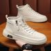 Autumn New Breathable High Top Men's Versatile White Anti Slip Sports Casual Board Shoes, Trendy Shoes_vogvips.com