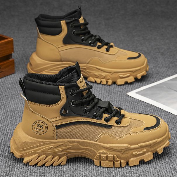 Men's Work Boots Slip-Resistant Anti-Slip Hiking Shoes Comfortable Outdoor Safety Shoes With Thick Sole For Men_vogvips.com