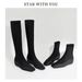 2024 Autumn Winter New Slim Inner Height Increase Elastic Long Women Leg Lengthening Straight Small Square Toe Fashion_vogvips.com