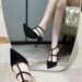 High Heeled Sandals For Women In The Summer Of 2025, Versatile And Elegant. Bare Color, Pointed, Straight Buckle Strap_vogvips.com