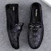 Live Streaming Size 45 46 47 Crocodile Patterned Bean True Cow Soft Soles Men With One Step Of Lefu Shoes For Business_vogvips.com
