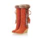 Women's Shoes Autumn And Winter Fashion New Snow Boots Wedge Heel Mid Tube Rabbit Fur Warm Boots_vogvips.com