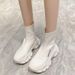 Socks Thin 2025 Soft Elastic High Top Shoes Women Knitted Slip-on Thick Bottom Summer Martin Boots_vogvips.com