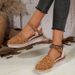 and Plus-size Wedge For Women, Summer New Model, Closed-toe Woven Hollow Design_vogvips.com