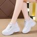 Women's Dad Sneakers Ins Trend 2025 New Spring Internet Celebrity Casual Comfortable Student Platform Sole Leather_vogvips.com