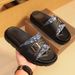 2026 New Black Woven Sandals, Open-toe Flat Slippers, Fashionable Outdoor Slip-ons, Lightweight Beach Shoes For Men And_vogvips.com