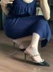 European American Sexy Pointed-toe Studded Mules Women, Versatile For Outdoor Wear, 2025 New Model With Thin Heel And_vogvips.com