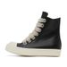 Unisex High-Top Chunky Sneakers – Retro Leather Lace-Up Boots With Side Zipper & Cushioned Sole (36-45, Black, Metal Eyelets, 4cm Platform)_vogvips.com
