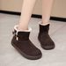 2025 Winter New Fuzzy Warm Fleece-Lined Snow Thick-Soled Cotton Slip-On Fashion Women's Short Boots_vogvips.com
