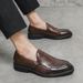 Large Size Business Mengke Men's Solid Color Thick Soled Formal Leather Shoes, Korean Version Office Loafers_vogvips.com