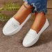Flat Bean Shoes Women Soft Sole Non-slip Small White Shoes Flat Mouth Comfortable Large Size Women Casual Single Shoes_vogvips.com
