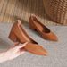MTX Genuine Grandma Shoes With Chunky Pointed Toe, Mid-Heel Women's Single Shoes, 2025 New Spring And Autumn Versatile Soft_vogvips.com