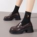 Small Leather Lady Mary Jane Loafers Single Shoes_vogvips.com