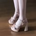 Women's Summer High-heeled Sandals Single Strap Chunky Heel, Perfect For Pairing Skirts, Comfortable Non-tiring, With A_vogvips.com