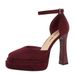 Hollow Shallow Mouth Women's Shoes Round Head Suede Super High Heels Thick Heel Waterproof Table With Sandals_vogvips.com