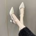 Summer Women's Bow Sandals Color Block Pointed Toe Closed Open Back Design High Heels Plus Size French Style_vogvips.com