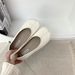 Retro Square-toed Pleated Flat Mary Jane For Wide Feet, Women's Spring And Autumn Low-cut Soft-soled Versatile Red Shoes_vogvips.com