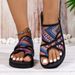 Summer Fashion Platform Sandals Open Toe Slip On Colorful Beach Shoes Ethnic Lightweight Slippers Slides Women_vogvips.com