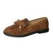 Women's Plus Size Slip-On Loafers Leopard Print Flat Bottom With Bow Beaded Retro Style Shoes For Autumn_vogvips.com