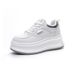 Little White Shoes, Inner Height Of Leather Surface, Casual Platform Student Shoes, Wedge Heel, Comfortable Women's Shoes_vogvips.com
