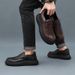 Spring And Autumn Casual Loafer Slip-On Men's Comfortable Versatile Leather Trendy Shoes Retro Men's Shoes_vogvips.com