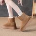 Petite Wool Boots For Women With 9cm Hidden Heel, Thick Sole Platform, Small Size Women's 31 32 33 Snow Cotton Shoes_vogvips.com