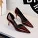 9268-A European American Style Pointed-toe High-heeled Shoes For Women, Patent Leather, Red Sole, Sexy And Elegant,_vogvips.com