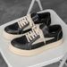 Men's Shoes Retro Thick Soled Splicing Shoes Summer New Niche Height Enhancing Youth Fashion Trend White Shoes_vogvips.com