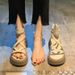 Fashionable Thick-Soled Platform Sandals For Women 2025 Summer New Versatile Cross-Strap Back-Zip Hollow Roman Boots_vogvips.com