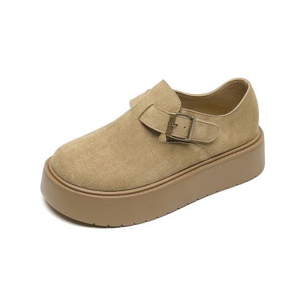 Height-increasing Platform Birkenstocks Women's Retro All-inclusive Birkenstocks Single Shoes Velvet Snow Boots Autumn And Winter_vogvips.com