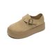 Height-increasing Platform Birkenstocks Women's Retro All-inclusive Birkenstocks Single Shoes Velvet Snow Boots Autumn And Winter_vogvips.com