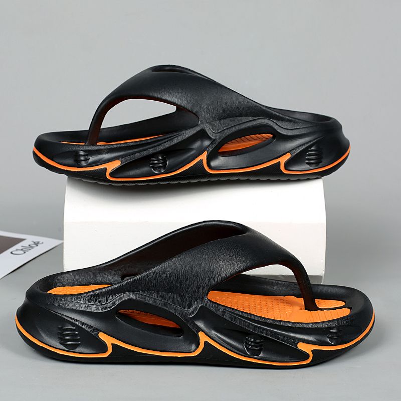 Outdoor Indoor Thick Soft Sole Beach Sandals Non-slip Bathroom Home Men Women Slippers Flip Flops_vogvips.com