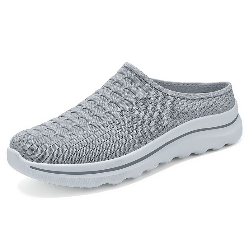 Women's Bag Head Slippers Women's Shoes Casual Shoes One Pedal Lazy Shoes Flying Woven Breathable Single Shoes_vogvips.com