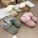 2025 New Women's Plush Shoes, Comfortable Thick-Soled Slip-Ons, Celebrity Style Casual Loafers, Lazy Snow Boots_vogvips.com
