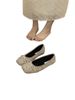 French Flat Bottom Gentle Grandma Women Autumn Winter Fairy Style Soft Sole With Skirt Bow And Velvet Bean Single Shoes_vogvips.com